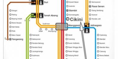Mapa de Jakarta de l'estació de tren