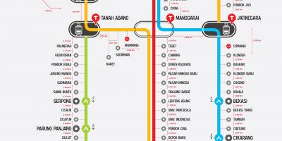 Línia de rodalies de Jakarta mapa