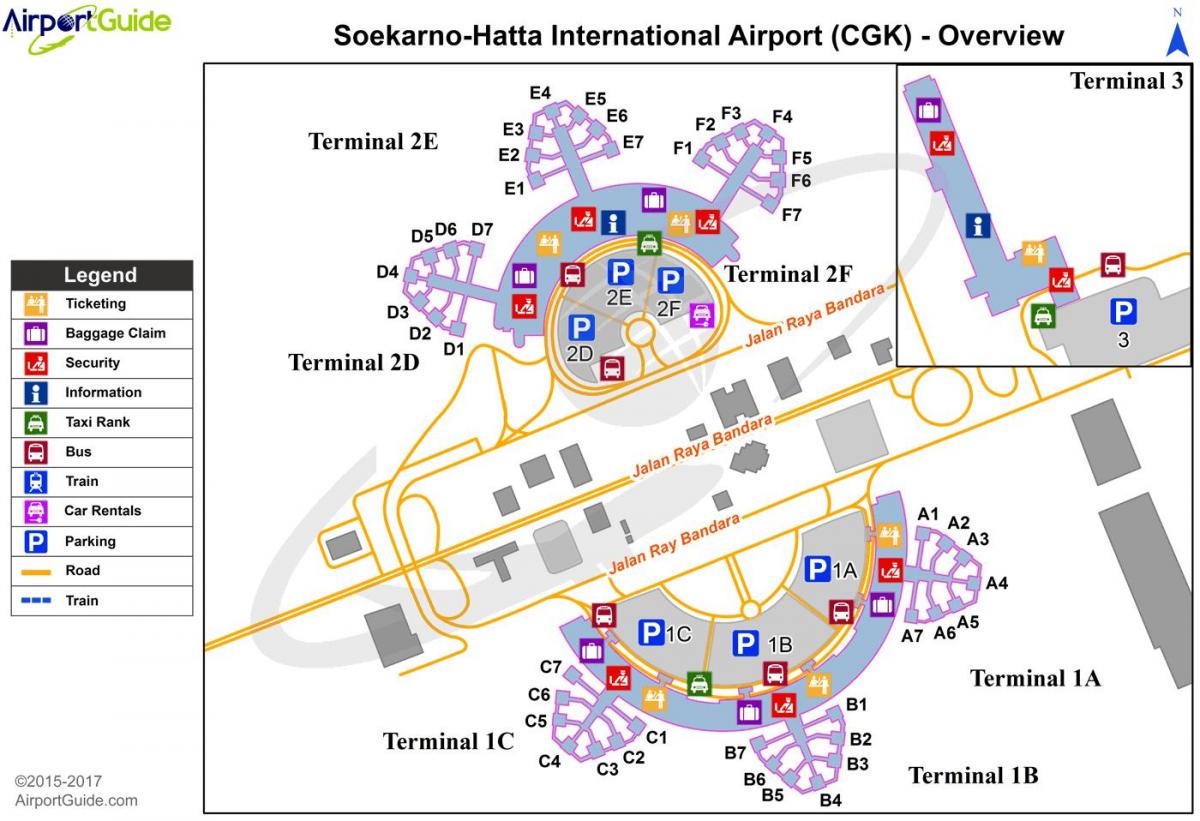 sukarno hatta terminal de l'aeroport de 2 mapa