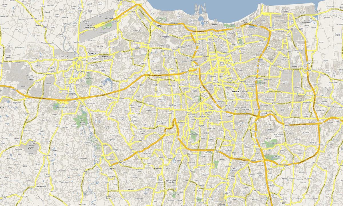 mapa de Jakarta carretera