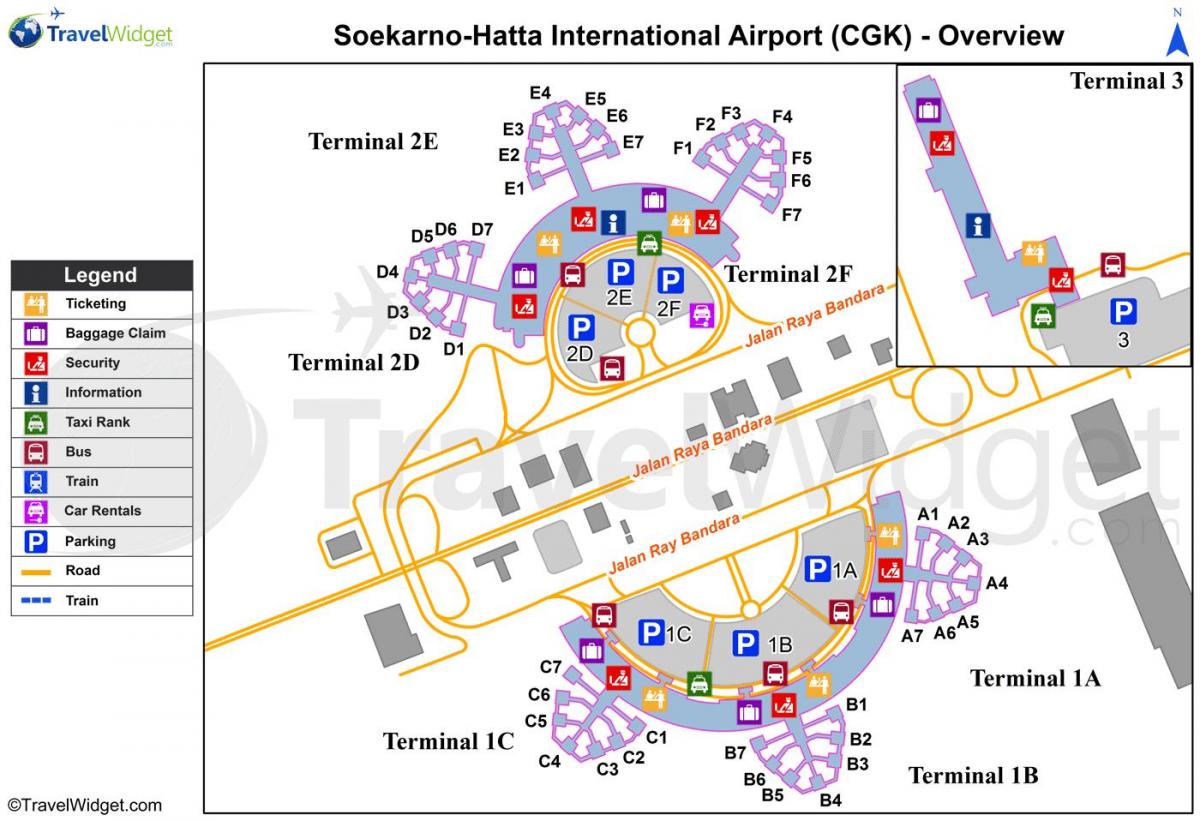 sukarno hatta terminal de l'aeroport mapa