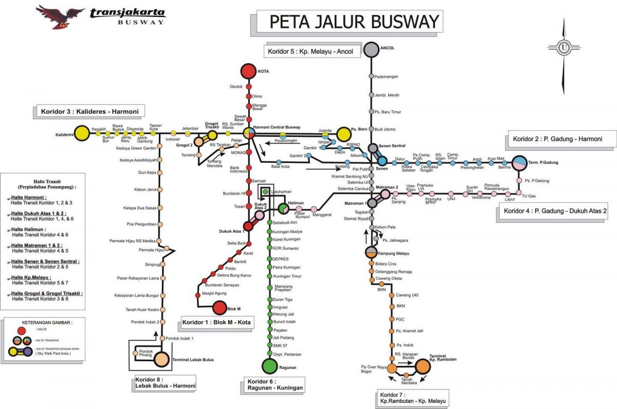Jakarta autobús mapa