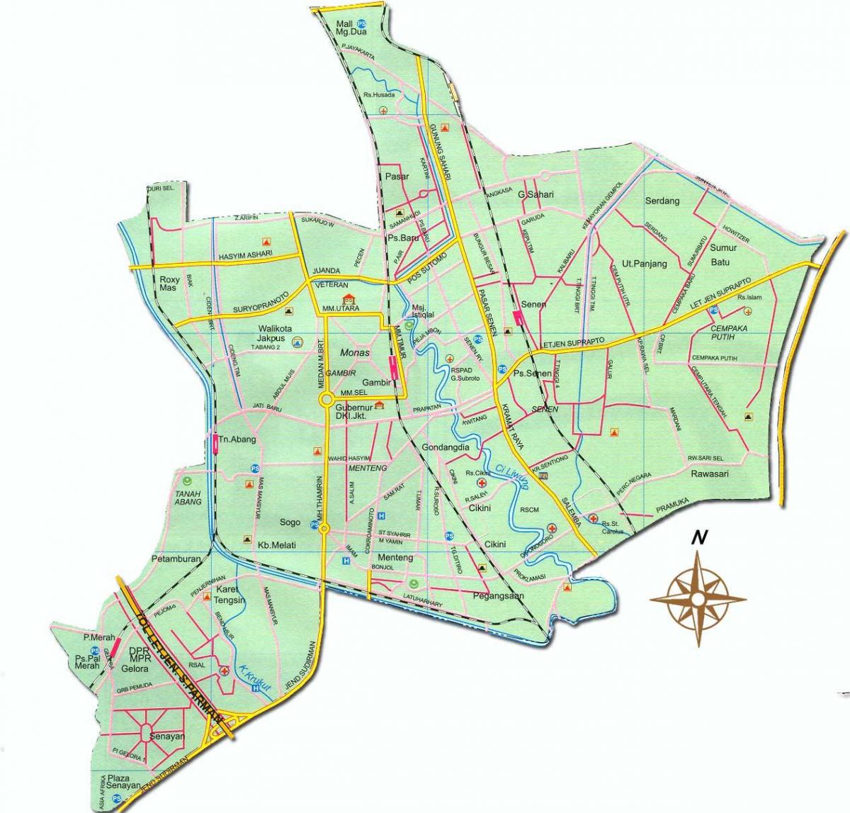 mapa de Jakarta pusat