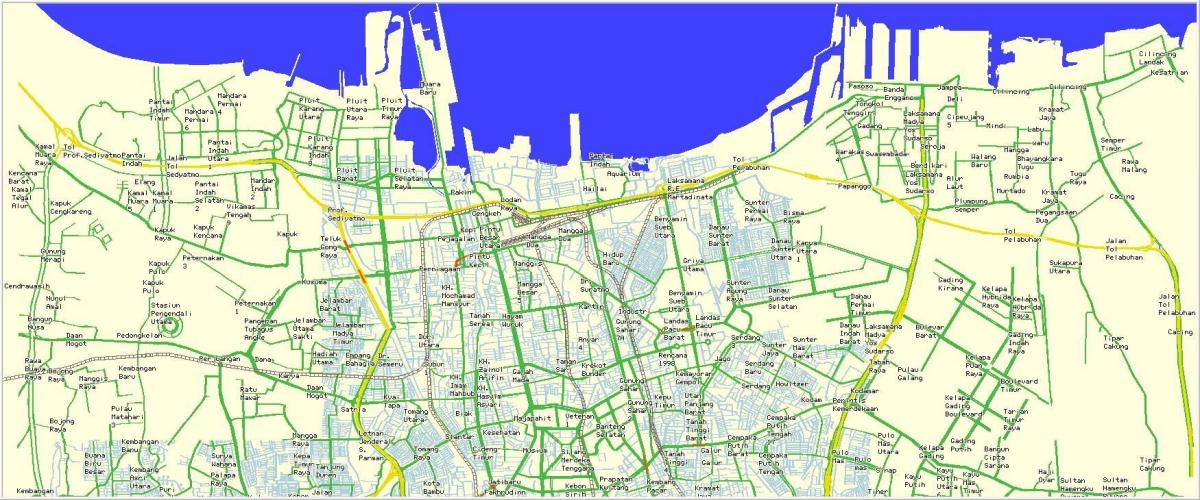 mapa del nord de Jakarta