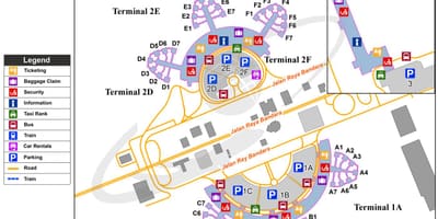 Sukarno hatta terminal de l'aeroport de 2 mapa